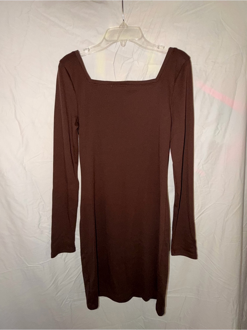 GAP Women's Long Sleeve Square Neck Dress in Dark Brown - Picture 2 of 2